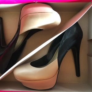 NIB Candies platform Stilettos Black and Taupe 7.5m shoes